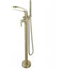 SJQKA Rubinetto Vasca Freestanding Cascata,miscelatore Vasca Freestanding Ottone,montaggio A Pavimento Con Doccetta Per Vasca, Rubinetto Per Vasca Freestanding (oro spazzolato-A)