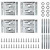 PowerTec 71428 - Set di 4 staffe angolari con accessori di montaggio, per grembiuli da tavolo e gambe da tavolo