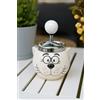 JRose Collections Posacenere in ceramica a forma di gatto carino con coperchio girevole novità posacenere senza fumo per casa, ufficio, patio, durevole e facile da pulire (JR5012)