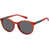POLAROID KIDS PLD 8059/S Occhiali da Sole, Rosso, 45 Bambini e Ragazzi