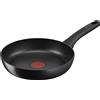 Tefal G28804 Hard Titanium On padella 24 cm | alluminio | rivestimento antiaderente sicuro | indicatore di temperatura del segnale termico | adatto a tutti i piani cottura | adatto a induzione | nero