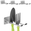 Relaxdays Gancio Porta Attrezzi da Giardino, Set da 4, L: 24 cm, Appendi Accessori Giardinaggio e Officina, Argentato