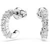 Swarovski Orecchini a cerchio Mini Hoop, Taglio Round, Bianchi, Placcato rodio