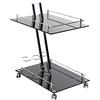 HAKU Carrello di Servizio Cromo, Nero, Metallo, Vetro di Sicurezza 8 mm - Dim. L 40 cm x A 72 cm x P 60 cm, Stile Moderno