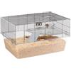 Ferplast Gabbia per criceti, topolini e gerbilli GLASSY 80, Habitat accessoriato a 2 piani per piccoli animali, Base alta e capiente, gancio sicurezza nelle porte, 78,5 x 57,5 x 44,5 cm