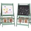 AIYAPLAY Lavagna per Bambini con Cavalletto 3 in 1 e 2 Contenitori, Età 3-8 anni, 54x46.5x93cm, Verde|Aosom