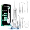 BarberBoss Idropulsore dentale elettrico, Idropulsore dentale con 5 ugelli e modalità di pulizia, orale portatile, Pulitore per denti, QR-7024, (Bianco)