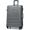 WITTCHEN Valigia da viaggio grande trolley valigia grande valigia check-in guscio rigido ABS con 4 ruote piroettanti chiusura a combinazione maniglia telescopica Globe Line grigio Ryanair/ITA Airways
