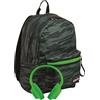 Seven Zaino Scuola, Imusicpack, con Cuffie Soft Touch Incluse, Eco Material, Unisex Bambini e Ragazzi, Outdoor y Tempo Libero, Verde, Taglia Unica