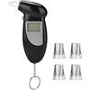 Terisass alcool test + Tester per etilometro Schermo LCD Respirazione Alcohol Tester Precisione di livello professionale Rilevatore digitale di alcol Analizzatore portatile per controllo del respiro Senz