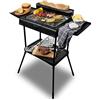 Cecotec PerfectSteak 4250 - Barbecue elettrico da 2400 W, griglia in acciaio inox, staffe di grande superficie, 3 livelli di altezza e pannello antivento