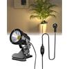 TobeBright LED Faretto Morsetto a Pinza con Spina, IP65 Resistente all'Acqua Faretto da Interno e Esterno per Pianta, 7W Lampada Spot LED con Interruttore On/Off, Bianco Caldo 3000K, Cavo da 1,78 m