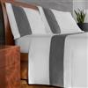 IPERSAN Set Completo Lenzuola Matrimoniali, 100% Cotone, 1 Lenzuolo da sopra 260x290cm + 1 Lenzuolo da sotto 180x200cm + 2 Federe 83x52cm, con Bordo Colorato in Raso, Made in Europe