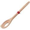 Tefal Ingenio K23085 - Cucchiaio in Legno di faggio/Silicone, Anello di Sicurezza Antiscivolo in Silicone, Colore: Marrone/Rosso, 38,4 x 9,2 x 2,7 cm