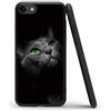 Yoedge Cover per iPhone SE 2022, Antiurto Custodia Nero Silicone TPU con Disegni Pattern Ultra Slim Protective Bumper Case per Apple iPhone 7 / iPhone 8 / iPhone 9 / iPhone SE 2020 Smartphone, Gatto