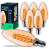 V-TAC 6x Lampadine LED Filamento Candela Ambrata E14-4W (Equivalenti a 30W) - 350 Lumen - Lampadina LED Massima Efficienza e Risparmio Energetico - 2200K Luce Calda