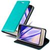 Cadorabo Custodia Libro per Samsung Galaxy J1 2016 in TURCHESE PETROLIO - con Vani di Carte, Funzione Stand e Chiusura Magnetica - Portafoglio Cover Case Wallet Book Etui Protezione
