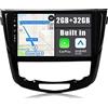 Generic YUNTX Android 14 2 Din Radio con navigazione per Nissan X-Trail Qashqai j11 Rouge 2014 to 2017: [Integrato CarPlay/Android Auto/DSP/GPS]-10.1 Touch screen-DAB/Bluetooth 5.0/WiFi/Controllo del volante