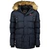 Geographical Norway Bravici Men - Giacca Uomo Imbottita Calda Autunno-Invernale - Cappotto Caldo - Giacche Antivento A Maniche Lunghe - Abito Ideale Per Uomini (Blu Marino 3XL)