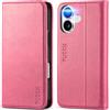 TUCCH Custodia per iPhone 16 5G, Cover [Blocco RFID] Portafoglio Pelle Sintetica TPU Antiurto, Supporto Slot Schede Protezione Integrale Compatibile con iPhone 16 (6,1 pollici, 2024) - Rosa Vif