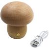 POFET Lampada da Tavolo a Forma di Fungo in Legno Lampada da Tavolo a LED Lampada da Comodino retrò dimmerabile USB Lampada Touch per la Decorazione del Ristorante di casa (Luce Naturale 3000K)