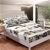 Loussiesd Cane Stampato Lenzuolo Con Angoli Carino Gatto Biancheria Da Letto Set Per Bambini Ragazzi Ragazze Bambini 3D Animale Tema Lenzuola Set Ultra Morbido Animale Cani Gatti Modello Decor Letto Singolo