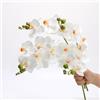 CLoxks Fiori artificiali di orchidea Phalaenopsis in lattice realistici al tatto, 45 cm, con 5 grandi fiori per vaso per matrimoni, feste, casa, giardino, decorazione, colore bianco, 4 pezzi