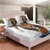 Loussiesd Set di lenzuola da donna, motivo leopardo, con stampa di ghepardo, per adolescenti e adulti, motivo animali selvatici, lenzuolo con angoli in stile fauna selvatica, 3 pezzi, king size