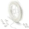 ALEXCRAFT Catena per creazione di gioielli da 10 metri 2mm Collana placcata in argento Catena portacavi Catena in metallo con 50 anelli per saltare e 20 fermagli per aragosta per la creazione di gioielli
