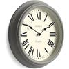 Jones Clocks® Venetian Orologio a parete | Orologio a tondo classico | 30cm | Grigio | Numeri romani | Design tradizionale ideale per cucina, soggiorno o camera da letto