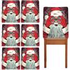 Daity Set di 6 coprisedie natalizie, in lino, 60 x 50 cm, per ristoranti, cucine, feste, festival