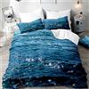 Morbuy 3D Set di Biancheria da Letto di Oceano Stampa, Mare Set Copripiumino Matrimoniale Singolo King in Microfibra con Federa e Copripiumini a Cerniera (Scintillante,200x200cm)