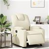 Gecheer Poltrona,Massaggiante,Elettrica,Relax,Reclinabile,Automatica,da TV,da Saotto,in Similpelle,Crema,con Poggiapiedi,74x88x97 cm,Poltrona Reclinabile,Relax,Poltrona da TV,Poltrona per Anziani