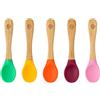 bamboo bamboo ® Cucchiai Baby Svezzamento Set 5 | Bamboo con Morbido Silicone | Manici Ergonomici Facili | Senza BPA (Set 5, Sensa Blu)