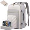 LOVEVOOK Zaino da Viaggio Donna, Grande Zaino Bagaglio a Mano Aereo Trolley Bagaglio, Impermeabile 40L Zaini Porta PC 17 Pollici Borsa a Zainetto Cabin Max per Ryanair Easyjet, Grigio Chiaro