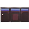 DUDU Portafoglio Uomo Trifold in Pelle, Porta Tessere Carte RFID Verticale con Bottone, Porta Banconote, Multicolore Burgundy scuro