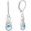 starchenie Starnny Orecchini Donna Argento 925,Orecchini Infinito with 3A Zirconia Cubica March Birthstone Aquamarine Color con Placcato in oro Bianco Regali di Gioielli per Donna