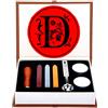 ANBOSE Kit di timbri di cera, ANBOSE set di timbri di cera alfabeto che include 1 pezzo di sigillo di rame con impugnatura in legno, 3 pezzi di bastoncini di cera, 1 cucchiaio per fondere e 2 candele（D)