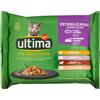 Ultima Fit & Delicious Cibo umido per gatti con varietà di carne, Multipack 4 x 85 g (340 g)