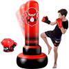 NZQXJXZ Sacco da Boxe Bambini, 168cm Design a Tre Livelli Gonfiabile Sacco da Boxe da Terra con Guantoni da Boxe, Regali di Compleanno di Natale per Ragazzi Ragazze che Praticano Karate MMA