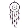 DonDon Acchiappasogni Dreamcatcher grande con perle e vere piume Marrone scuro - Ø 28 cm