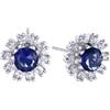 Duran Exquse-Orecchini Pretty margherita pave e zirconi zaffiro centrale. Argento