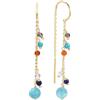 Duran Exquse-Orecchini lunghi Brasile, turchese, lapislazuli, corniola, quarzo citrino e fumé. Argento dorato, Grande, Argento sterling Argento, Lapislazzulo