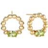 Duran Exquse-Orecchini Bubble, cerchio a sfera con quarzo verde. Argento dorato