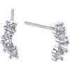 Duran Exquse Durán Exquse-Orecchini Pretty mini rampicanti 4 zirconi. Argento