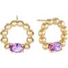 Duran Exquse-Orecchini Bubble, cerchio a sfera con quarzo rosa. Argento dorato