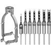luolety Set di punte da trapano a foro quadrato, per la lavorazione del legno HSS, per mortasatura del legno, set di punte da trapano con adattatore, 6,4 mm, 8 mm, 9,5 mm, 10 mm, 11 mm, 12,7 mm, 14 mm, 16 mm