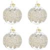 Bizzotto Palle di Natale in Vetro Trasparente Argento con Perle, Set 4 Pz Palline ⌀ 80 mm, Addobbi Natalizi Ornamento per Albero