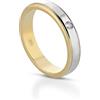 Donipreziosi Coppia Fedine Personalizzabili in Argento 925 placcate oro giallo/bianco e pietra Zircone brillante - Incisione Data/Nome - 2 Anelli Lui e Lei - Fedina Personalizzata Idea Regalo Uomo Donna (Singolo)