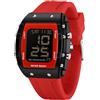 findtime Orologio digitale per uomo e donna, impermeabile, sportivo, facile da leggere, con numeri grandi, colorato, orologio da polso Tonneau, orologio unico per donne e uomini, Rosso
